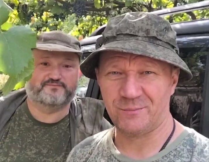 Дмитрий Лысаковский и Сергей Грицай / Скриншот видео из телеграм-канала "Военкор Котенок"