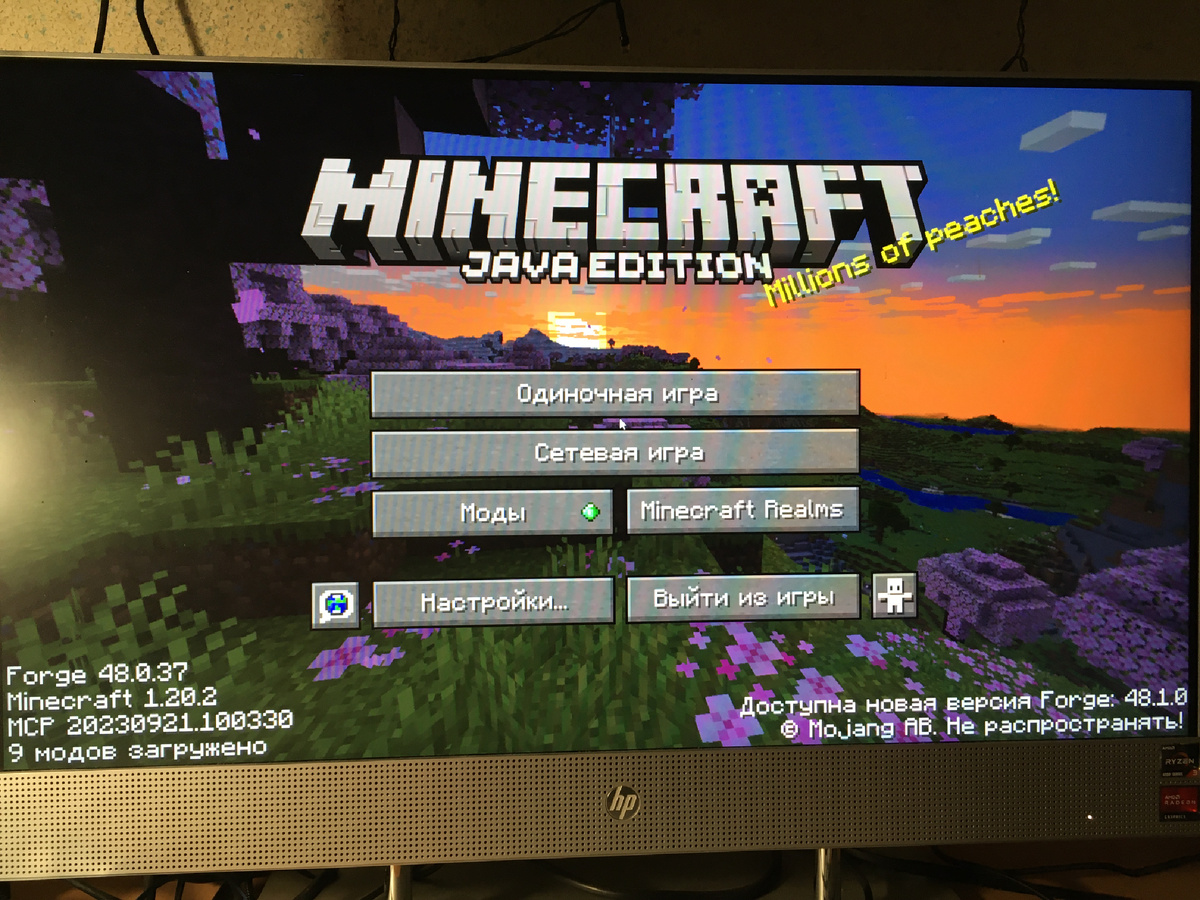 Фото главного меню в «Майнкрафт»