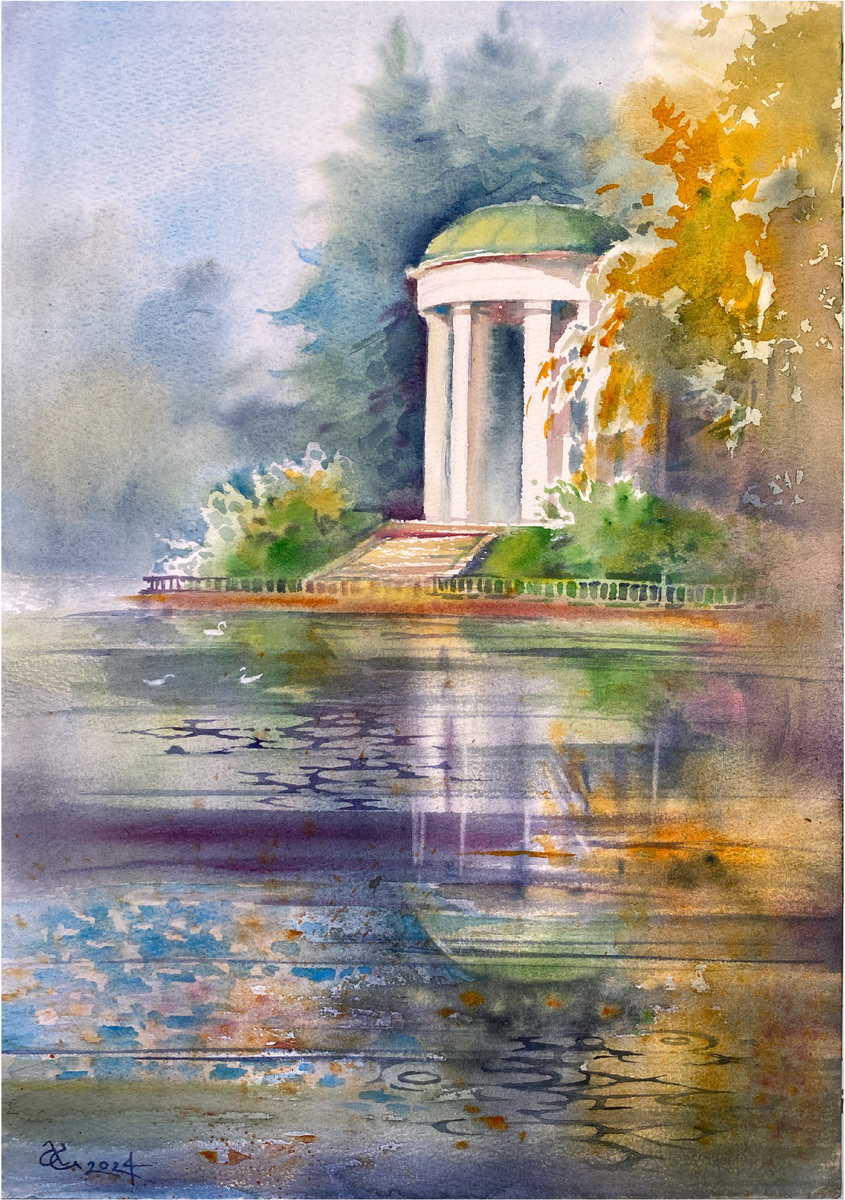 Лебяжий пруд. Приморский парк Победы. А3.