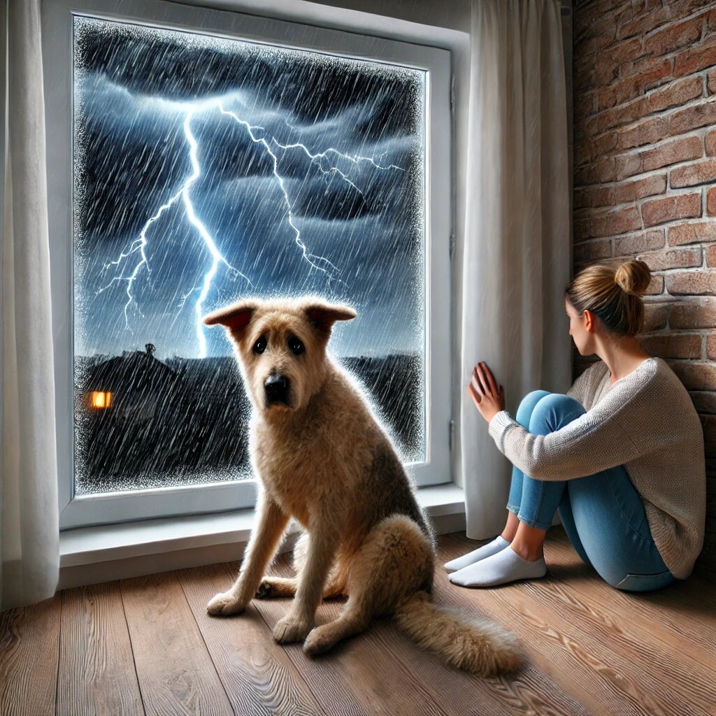 Что делать, если собака боится грозы?