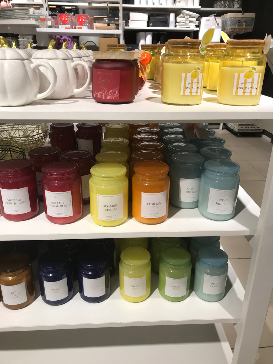 Свечи по 400 грамм в стеклянных банках с крышкой