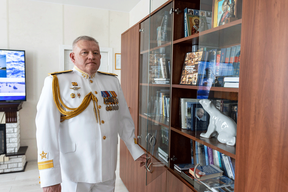    Начальник главного полигона РФ контр-адмирал Андрей Синицын. / Фото: Минобороны РФ