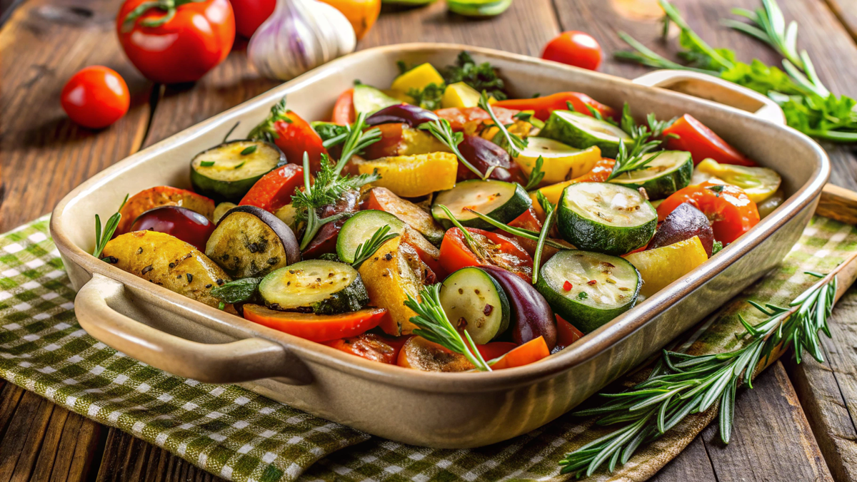 Запечённые овощи с травами