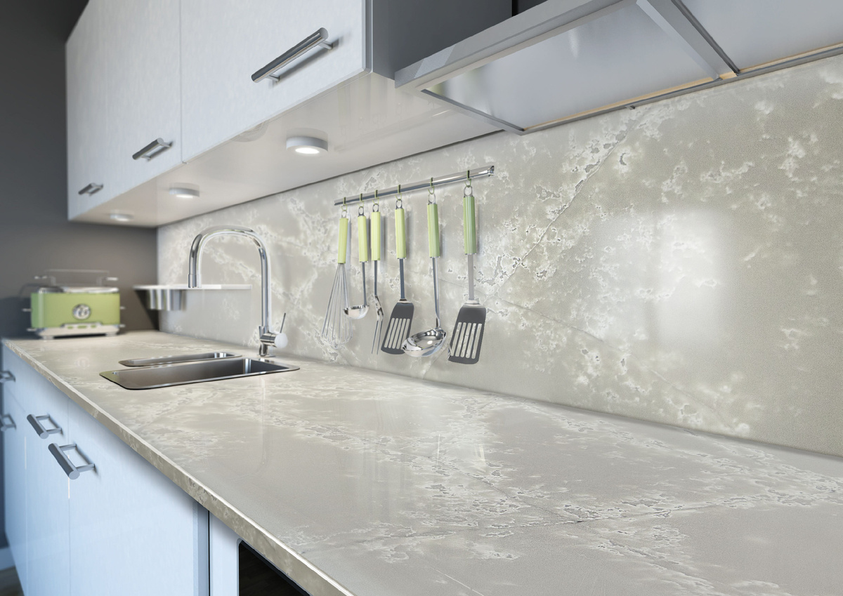 Имитация оникса. Кварцевый агломерат White Ice от Etna Quartz