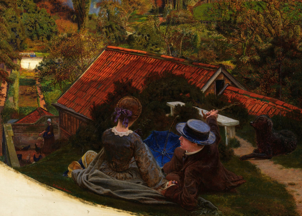 Английская осень после полудня. Форд Мэдокс Браун. 1854 г. Фрагмент.