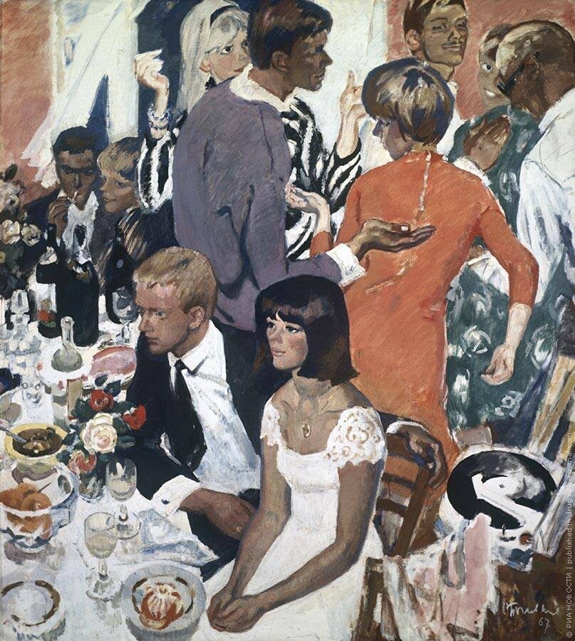 Советская художница Ольга Борисовна Богаевская (1915-2000), «Свадьба». 1967 год