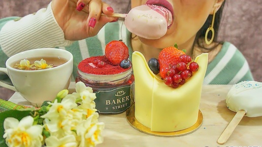 ASMR Mukbang Cake Fruit Dessert No Talking #cake #dessert #asmr #mukbang #shorts #youtube