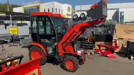 Небольшой обзор Kubota b2441 neo stars c кабиной и фронталом