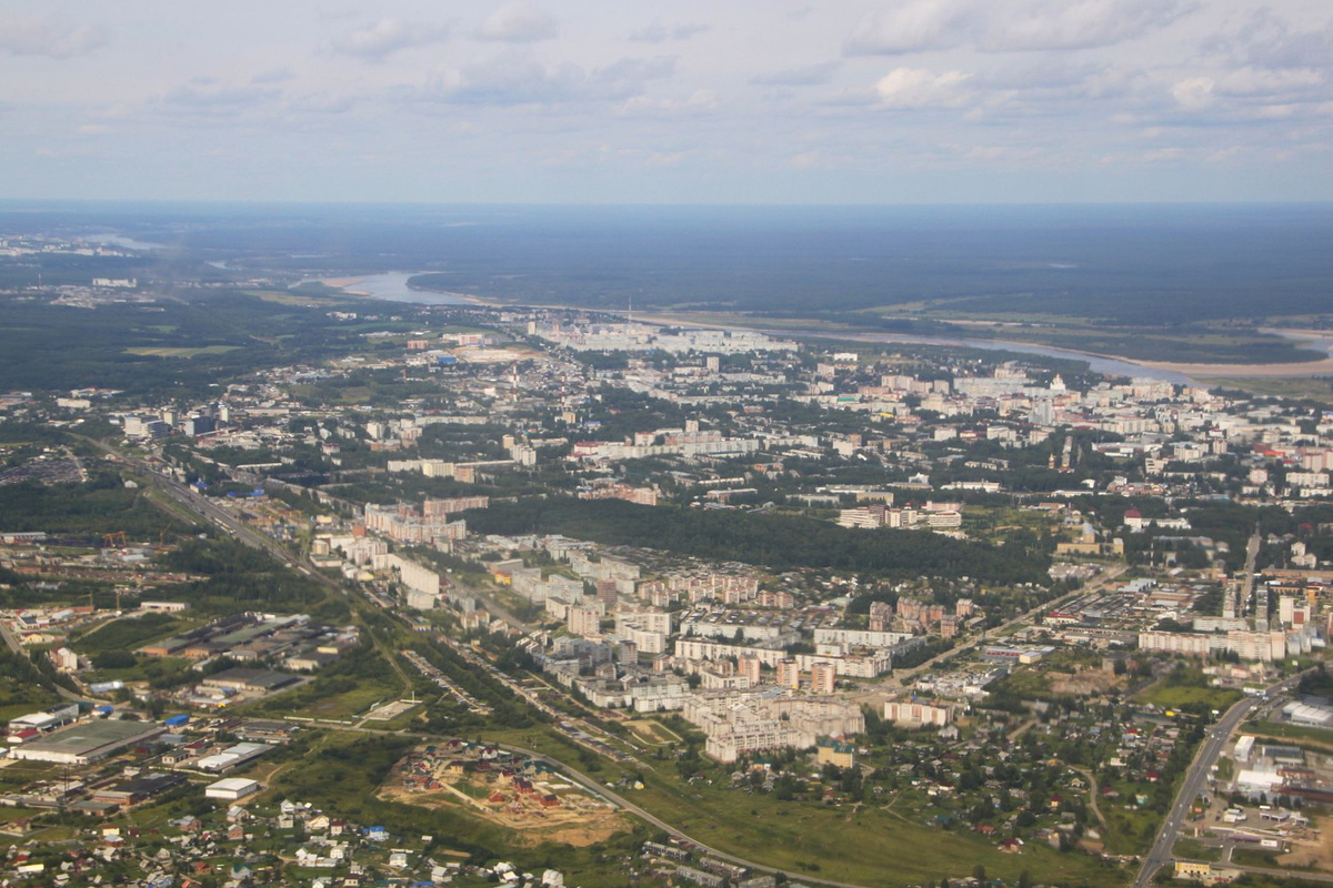 Сыктывкар с высоты птичьего полета. Источник: wikipedia.org