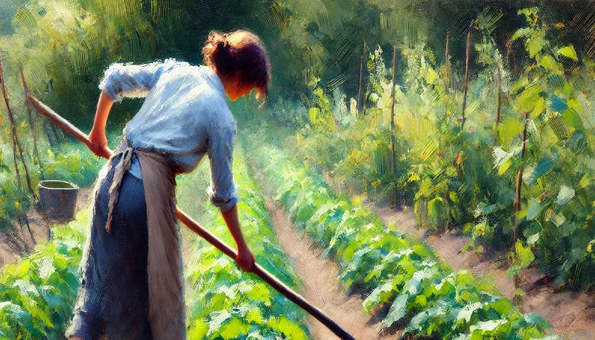 Она методично полола грядку за грядкой, изредка вытирая пот со лба тыльной стороной ладони.