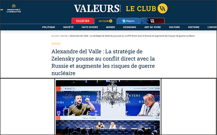 VALEURS ACTUELLES. ЗЕЛЕНСКИЙ НЕПОСРЕДСТВЕННО ВОВЛЕКАЕТ В КОНФЛИКТ НАТО.