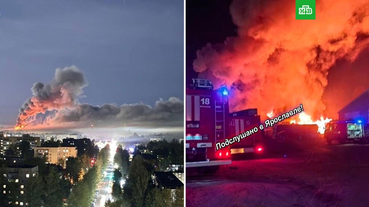    Крупный пожар в Ярославле сняли на видео