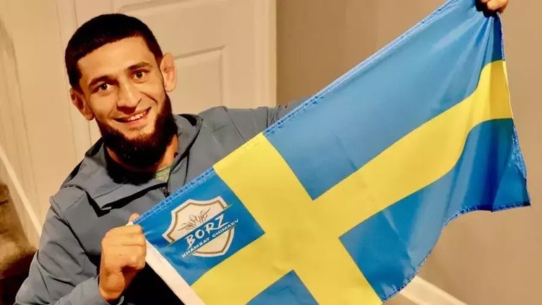    Хамзат Чимаев со шведским флагом. Соцсети