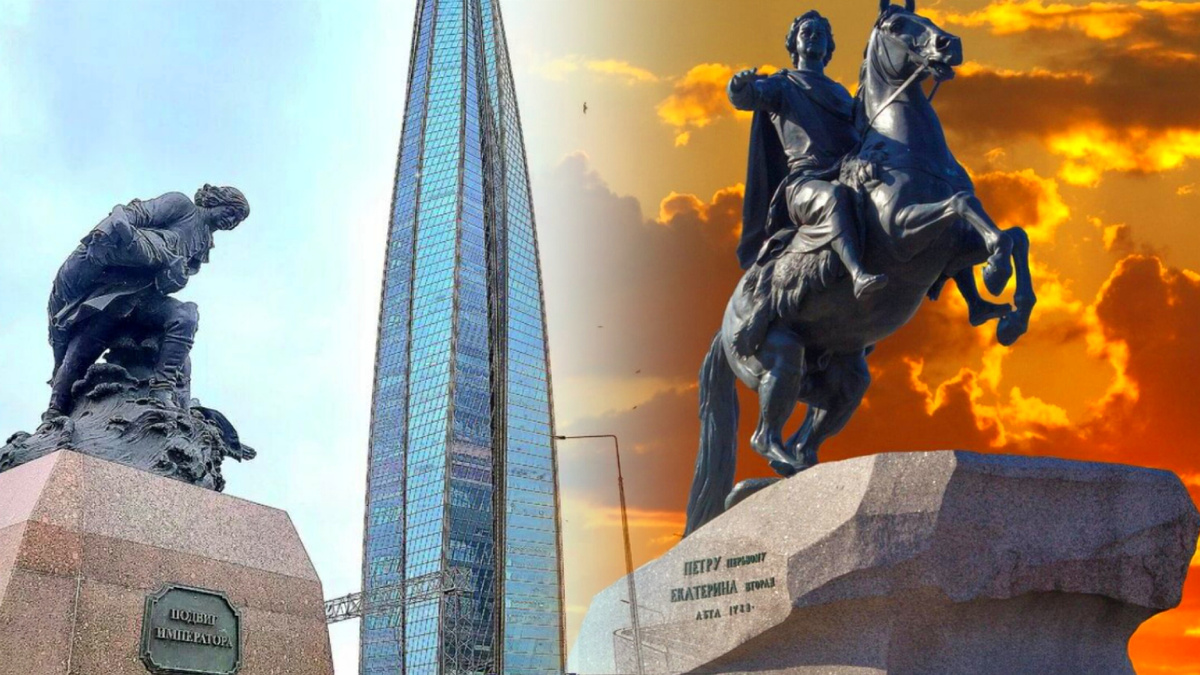 Памятники Петру Первому в Петербурге. Коллаж автора канала "Питер на все случаи жизни"