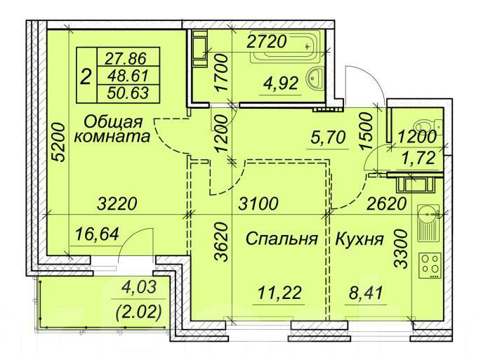Планировка квартиры в “Молодёжном” 