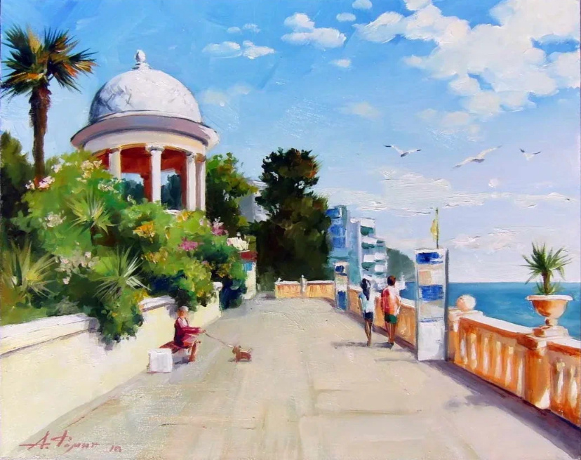 Набережная. х. м. 40х50 Художник Сочи - Андрей Фомин