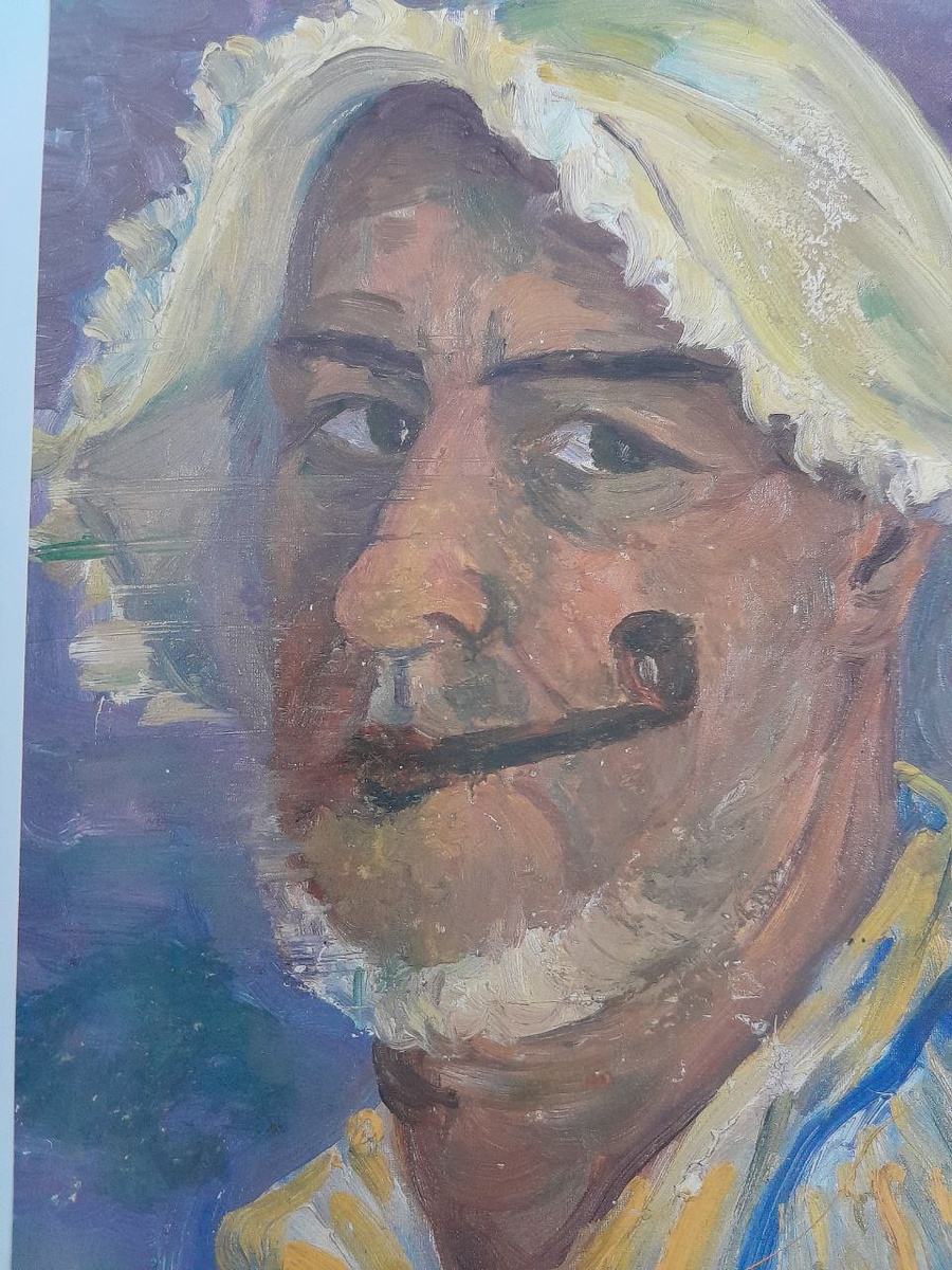 Каптерев В. В. Автопортрет с трубкой. 1950. Из собрания Е. Колат
