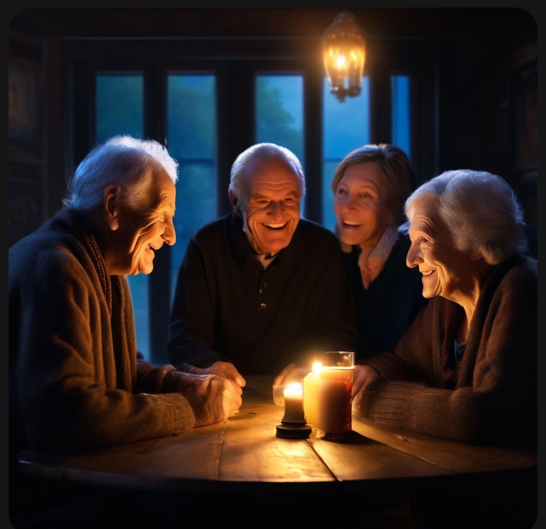 Такую картину мне нарисовала нейросеть " Вечер без электричества"