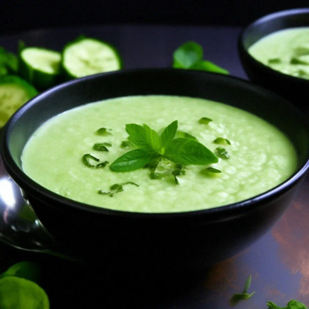 Холодный огуречный суп с мятой