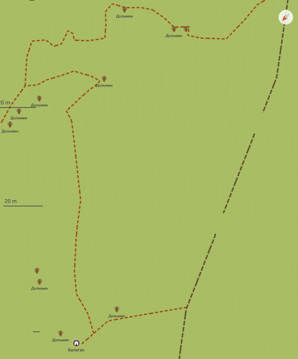 Схема расположения дольменов