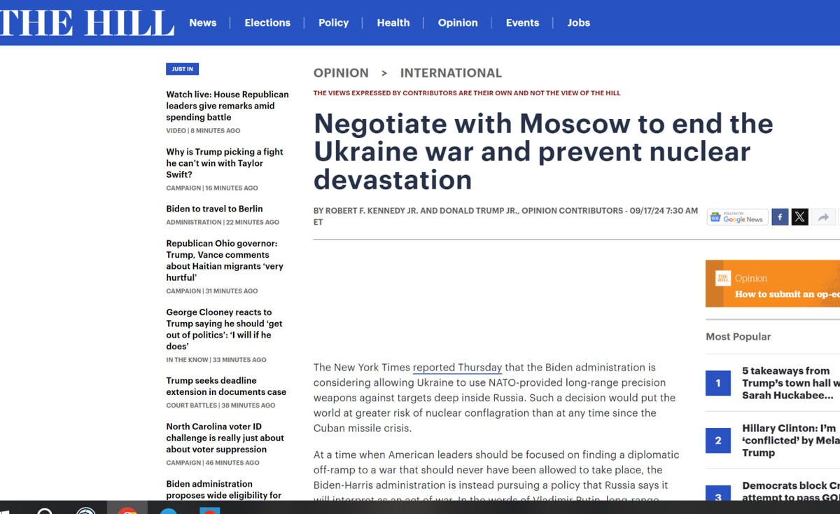    Скриншот: thehill.com