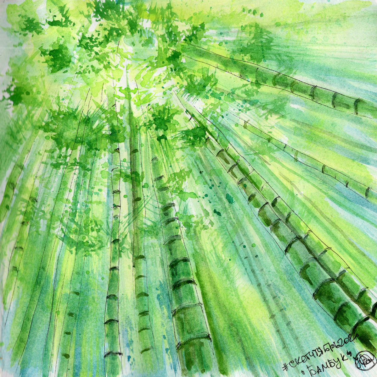 Когда рисовала, то даже пожалела, что добавила в арт линер. По моему отлично смотрелось бы и без него. 