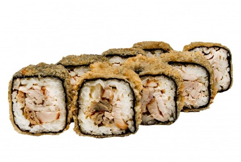Роллы с курицей и грибами