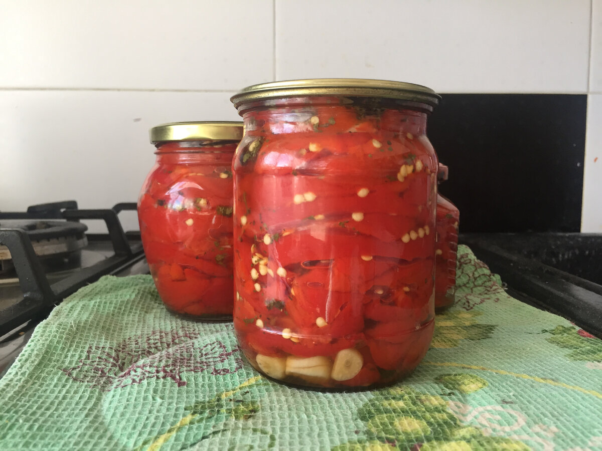 Печеный перец в маринаде