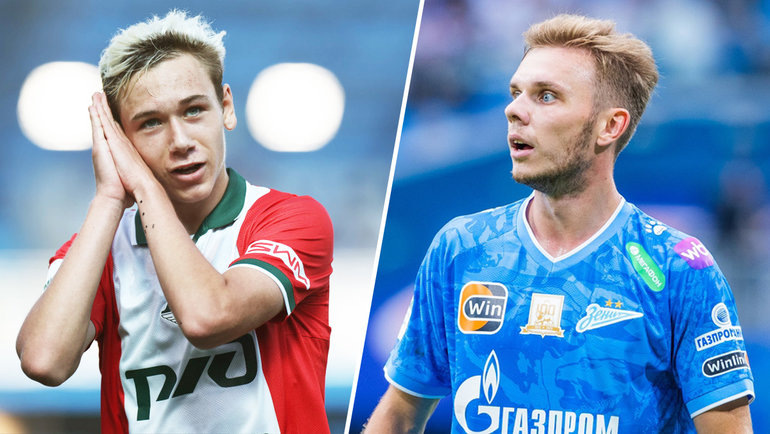    Алексей Батраков и Максим Глушенков.ФК «Локомотив» ФК «Зенит»