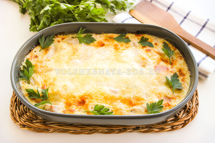 Куриное филе с цветной капустой в духовке