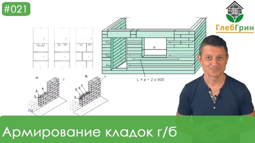 21) Армирование кладки из газобетона