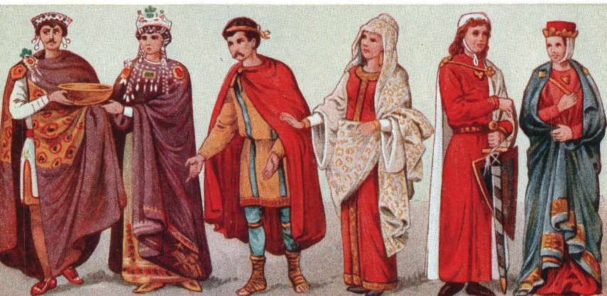 Как носили палантины шарфы в средневековье