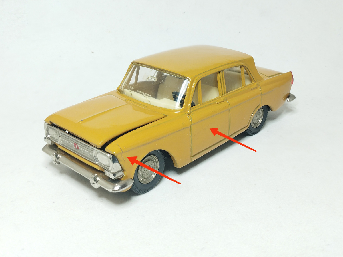 Рис. 1. Саратовская модель автомобиля Москвич-412 (А1) с признаками цинковой чумы до выполнения работ 