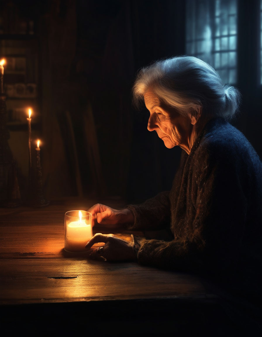 картинка создана нейросетью Ужин при свечке