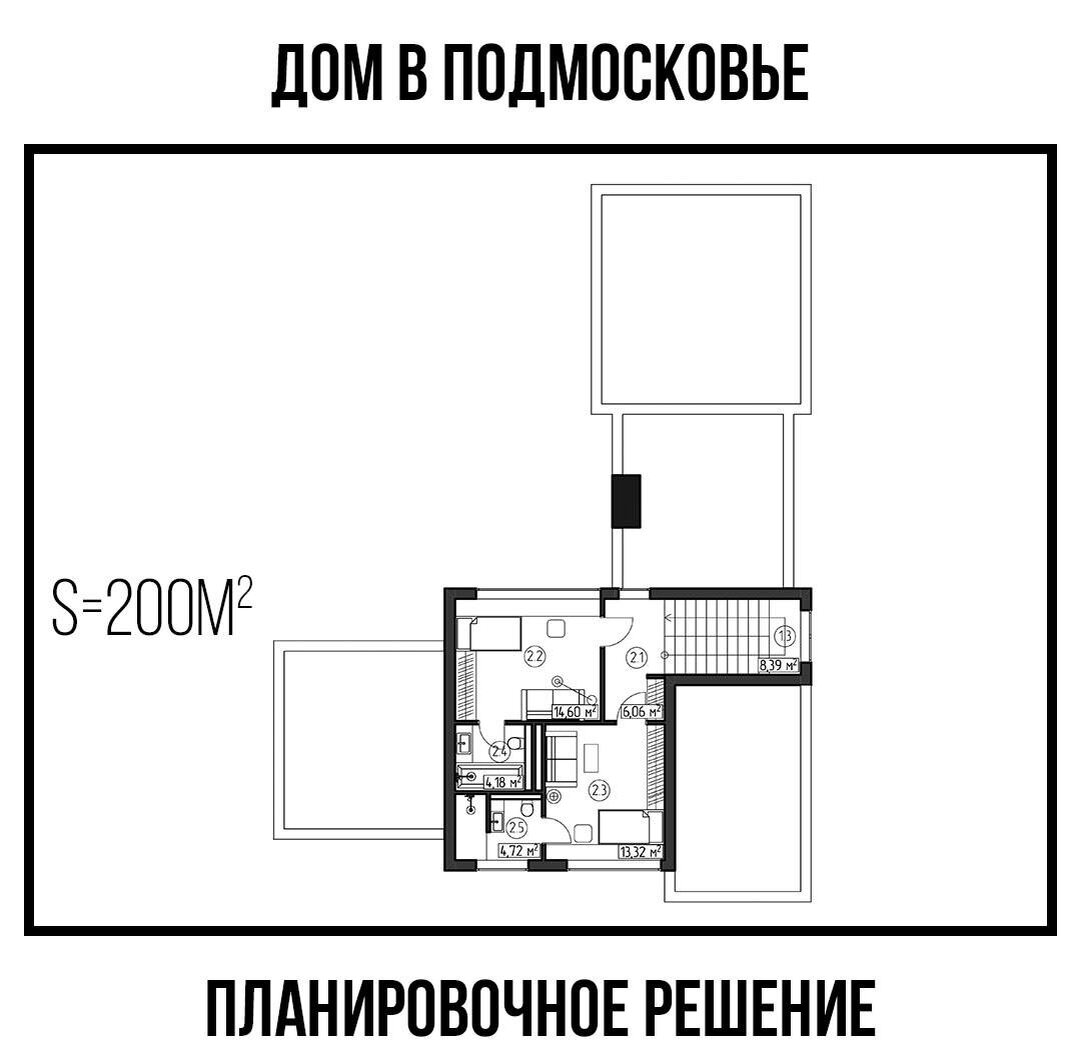 Планировка 2 этажа (2 детские и 2 санузла)