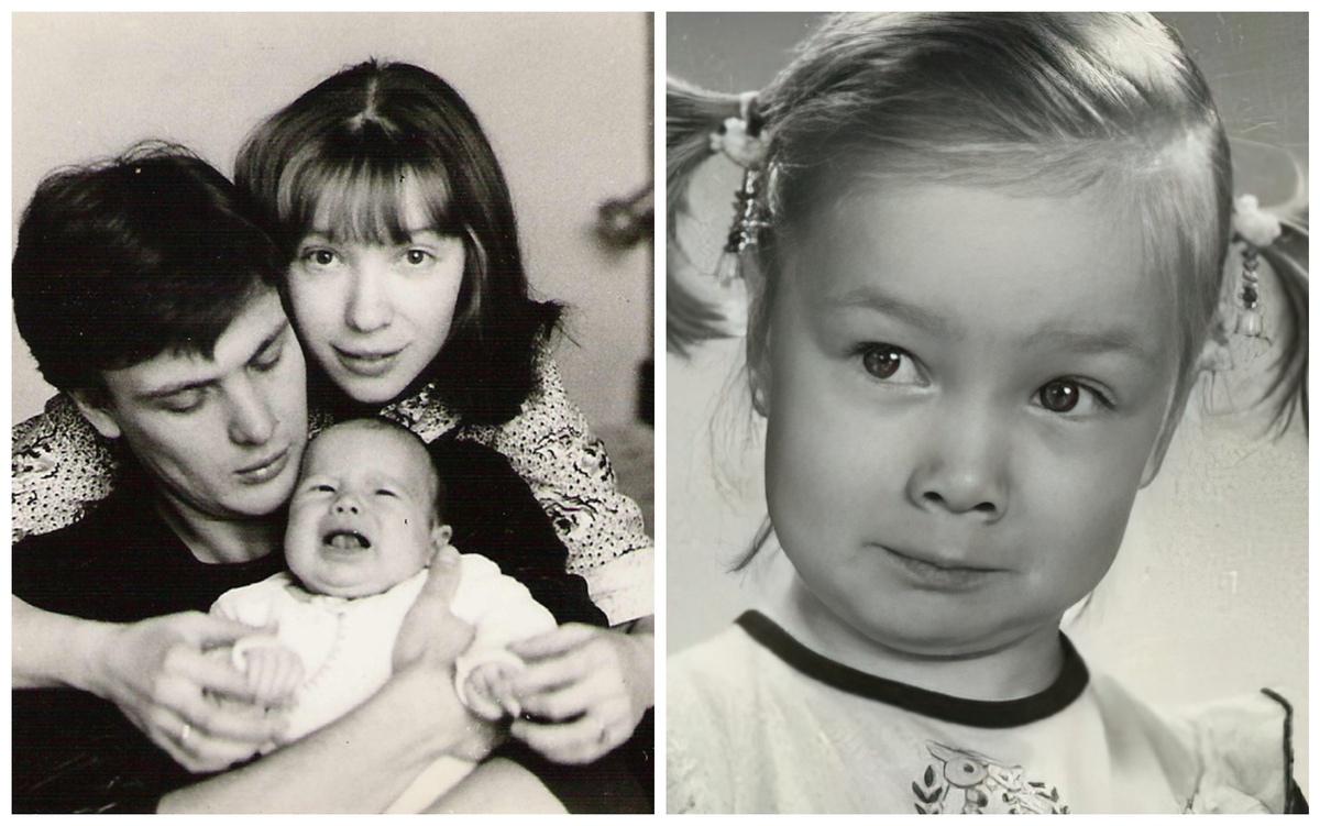 Дарья Мороз в детстве с родителями