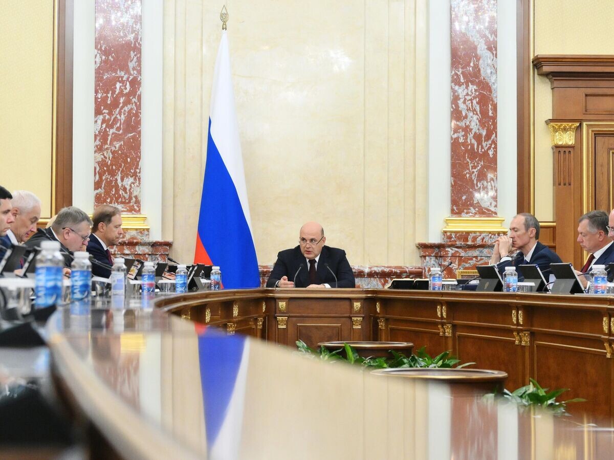    Председатель правительства РФ Михаил Мишустин проводит совещание с членами кабинета министров РФ© РИА Новости / Григорий Сысоев