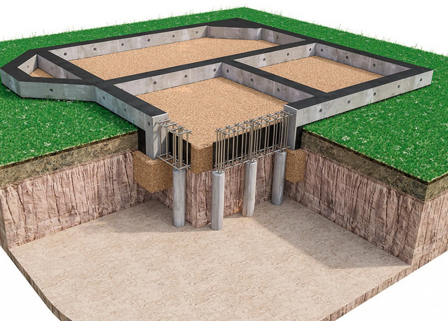 Рис. 1 Свайный фундамент