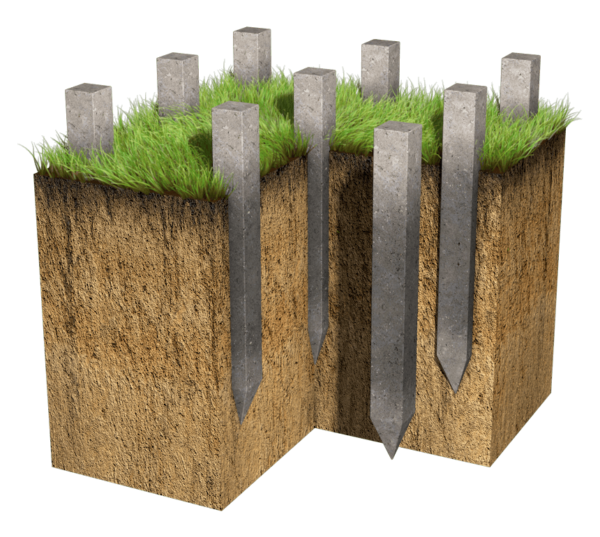 Рис. 2 Забивные сваи