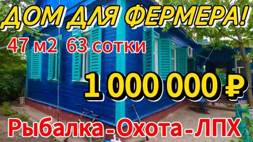 Цена ниже!👨‍🌾 ДОМ ДЛЯ ФЕРМЕРА! 47 м2🦯63 сотки 🦯вода🦯свет🦯1 000 000 ₽🦯хутор Григорьевка🦯89245404992