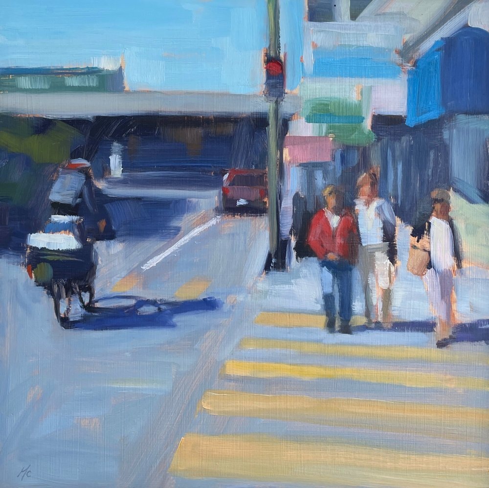 Clay and Kearny, oil on panel, 2015, 12” x 12”