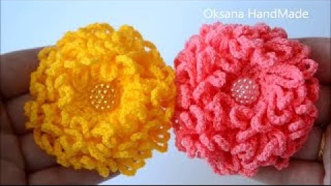 Download Video: Цветок крючком. Хризантема. Flower crochet. Chrysanthemum DIY