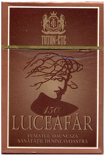 Специальная смесь "Luceafar". Молдавия, 2003 год. 20 штук, с фильтром, в боксе, в целлофане. Смола 16 мг, никотин 1,3 мг. Производитель: Tutun-CTC. Владелец торговой марки: Tutun-CTC.