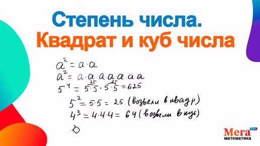 Степень числа | Возвести в квадрат | Возвести в куб | Мегашкола