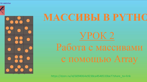 Массивы в Python. Урок 2. Работа с массивами с помощью Array.