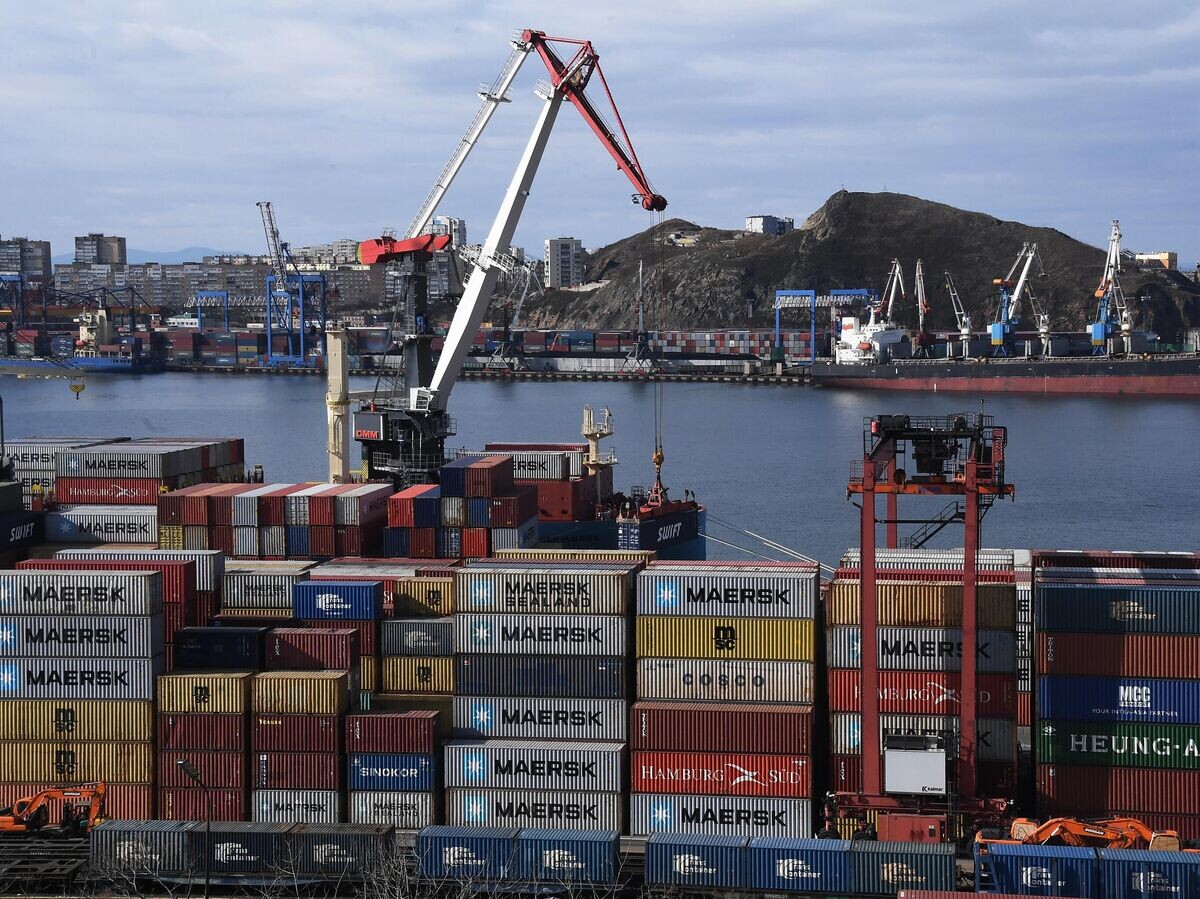    Грузовые контейнеры во Владивостокском морском рыбном порту© РИА Новости / Виталий Аньков