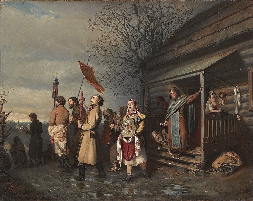 "Сельский крестный ход на Пасхе", 1861г.