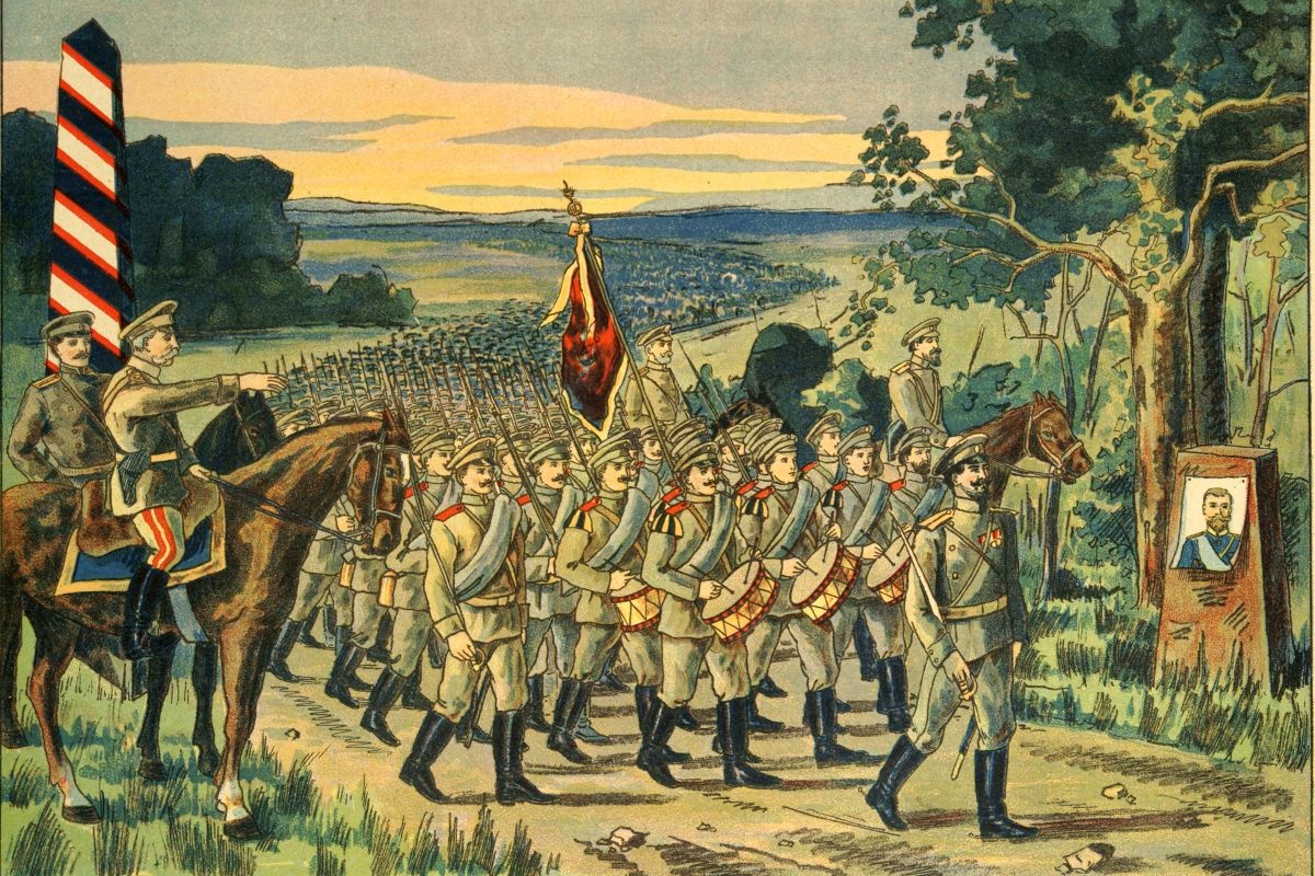    Русские войска в Восточной Пруссии. Лубок.