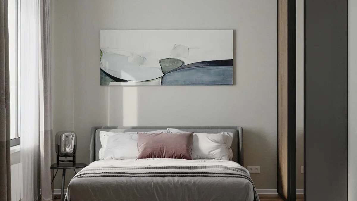 Интерьер спальни в ЖК «Дмитровское небо» 