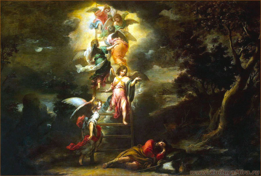 Бартоломе Эстебан Мурильо "Сон Иакова"  Дата создания: 1660-е 
Оригинал: Государственный Эрмитаж, Санкт-Петербург